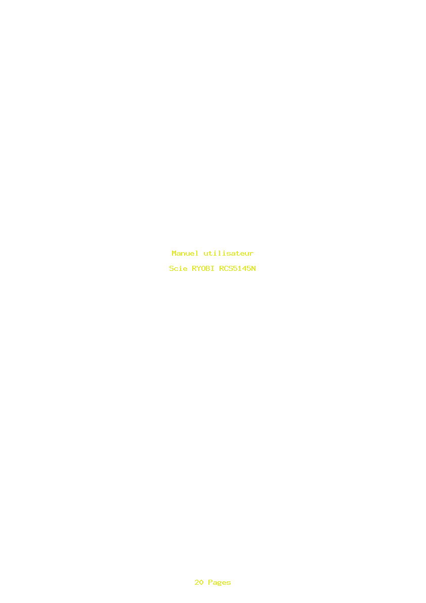 Page 1 de la notice Manuel utilisateur RYOBI RCS5145N