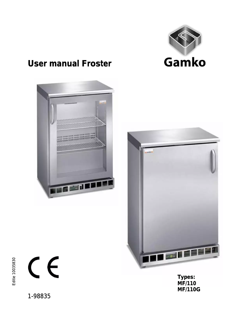 Page 1 de la notice Manuel utilisateur Gamko MF/110 RGCS