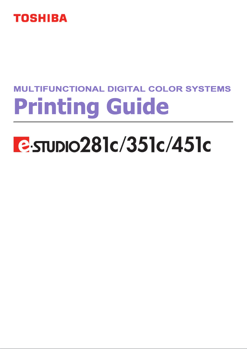 Page 1 de la notice Manuel utilisateur Toshiba e-studio 351c