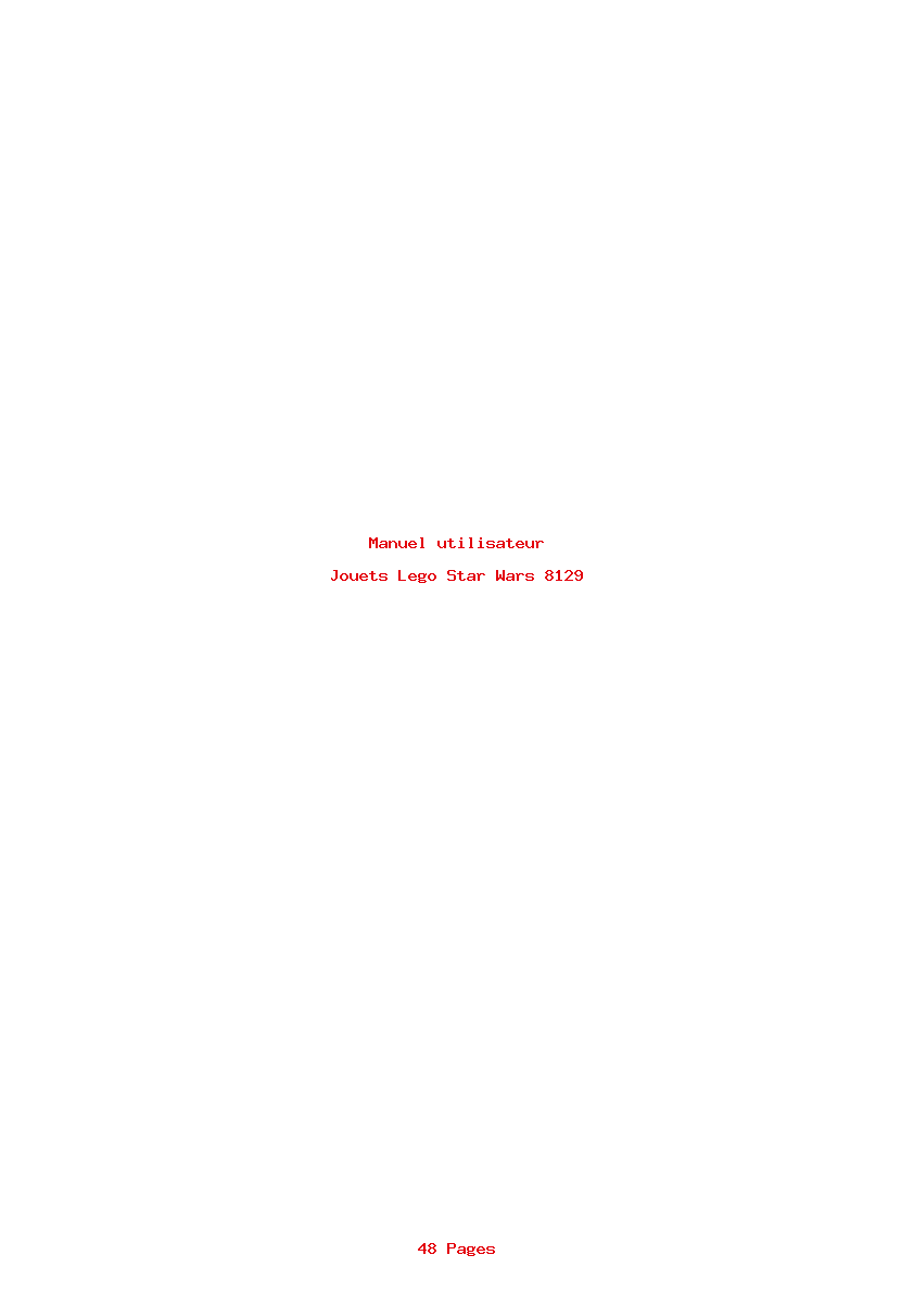 Page 1 de la notice Manuel utilisateur Lego Star Wars 8129