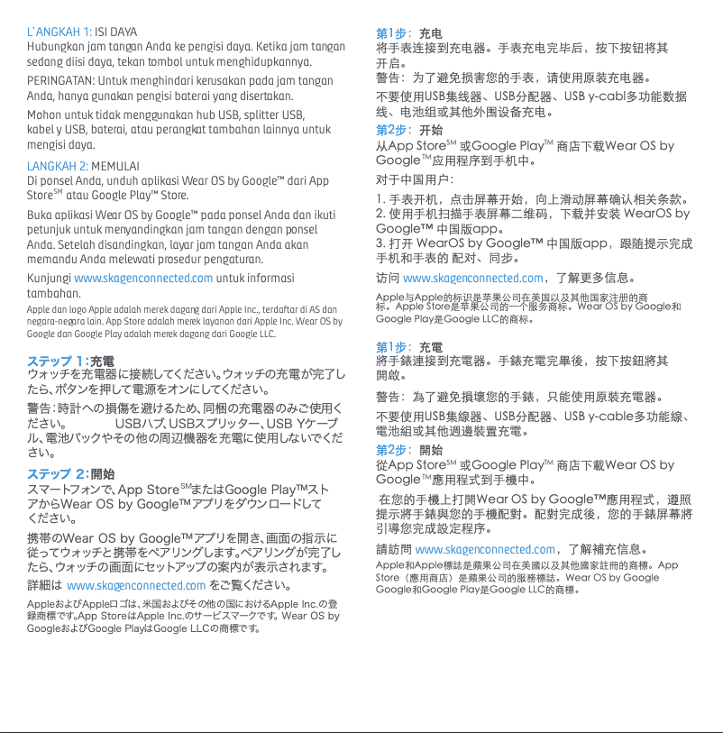 Page 1 de la notice Manuel utilisateur Skagen Falster Gen 4 Connected SKT5105