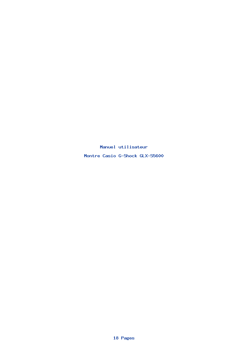 Page 1 de la notice Manuel utilisateur Casio G-Shock GLX-S5600