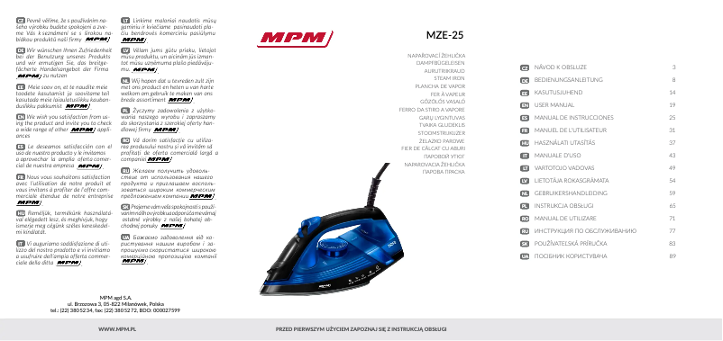 Página 1 del manual Manual de usuario MPM MZE-25
