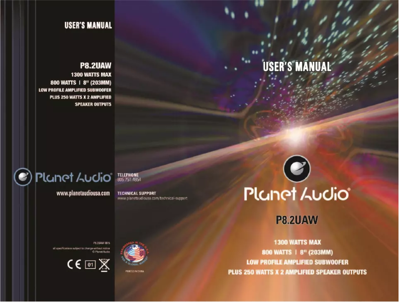 Page 1 de la notice Manuel utilisateur Planet Audio P8.2UAW