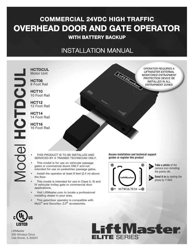 Page 1 de la notice Manuel utilisateur LiftMaster HCT10