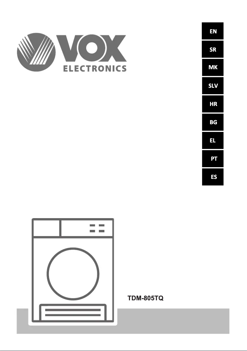 Page 1 de la notice Manuel utilisateur VOX TDM-805TQ