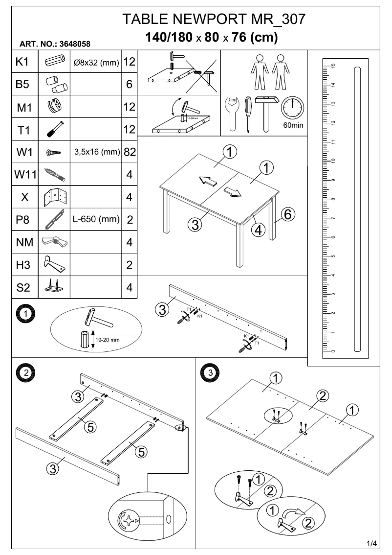 Page 1 de la notice Manuel utilisateur JYSK Gesten (80x140x76)