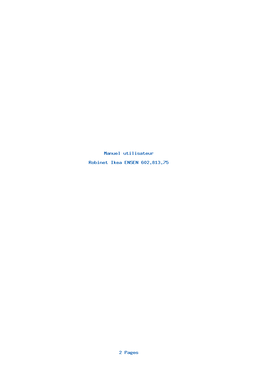 Page 1 de la notice Manuel utilisateur Ikea ENSEN 602.813.75