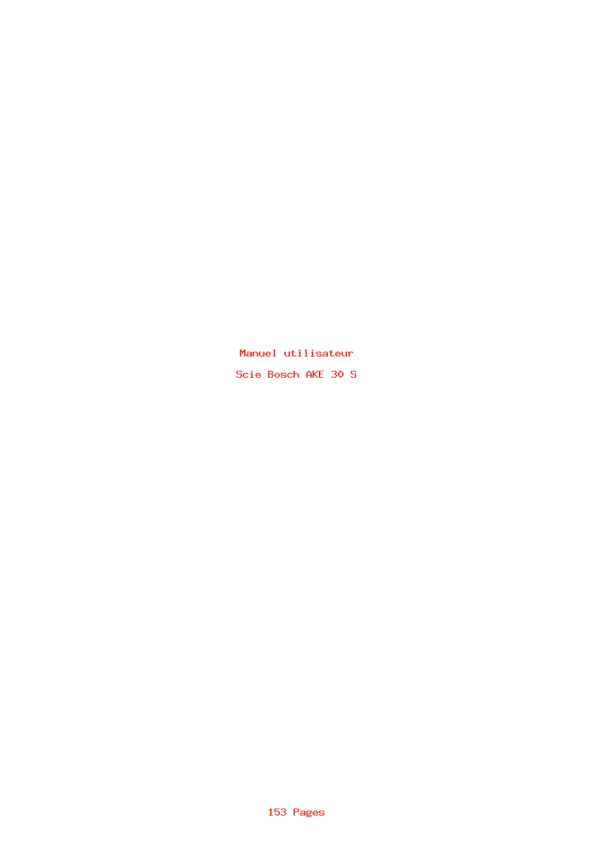 Page 1 de la notice Manuel utilisateur Bosch AKE 30 S
