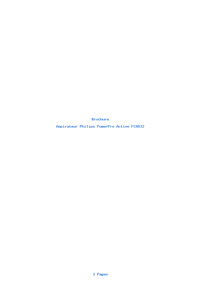 Page 1 de la notice Brochure Philips PowerPro Active FC8632