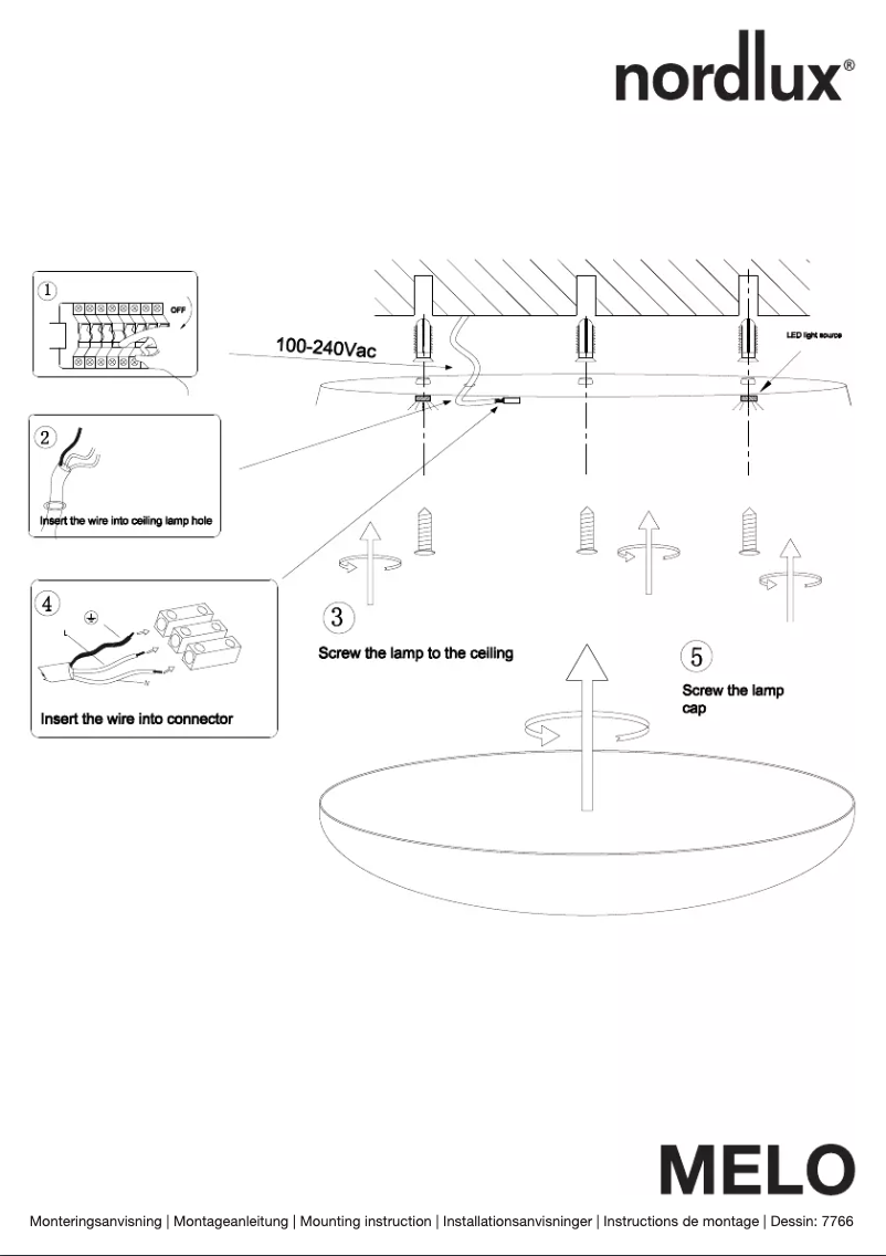Page 1 de la notice Manuel utilisateur Nordlux Melo