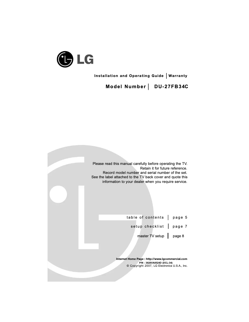 Page 1 of the manual User Manual LG DU-27FB34C