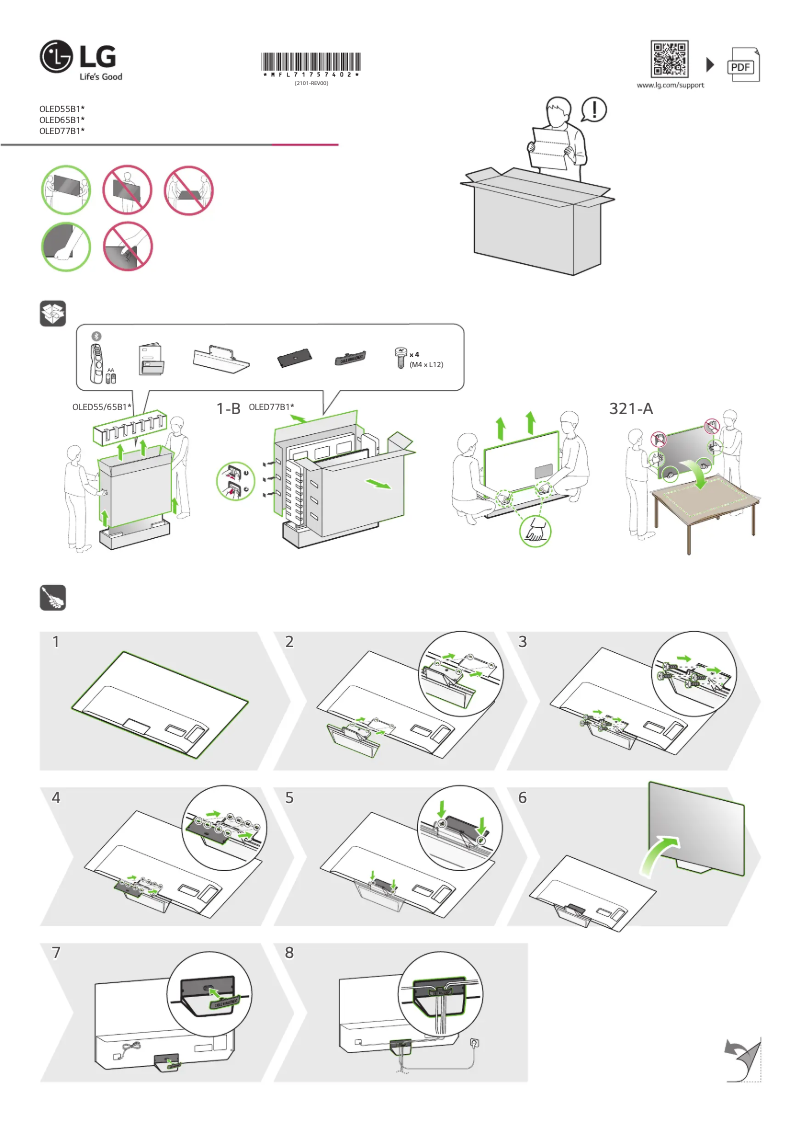 Page 1 of the manual Installation Guide LG OLED65B16LA