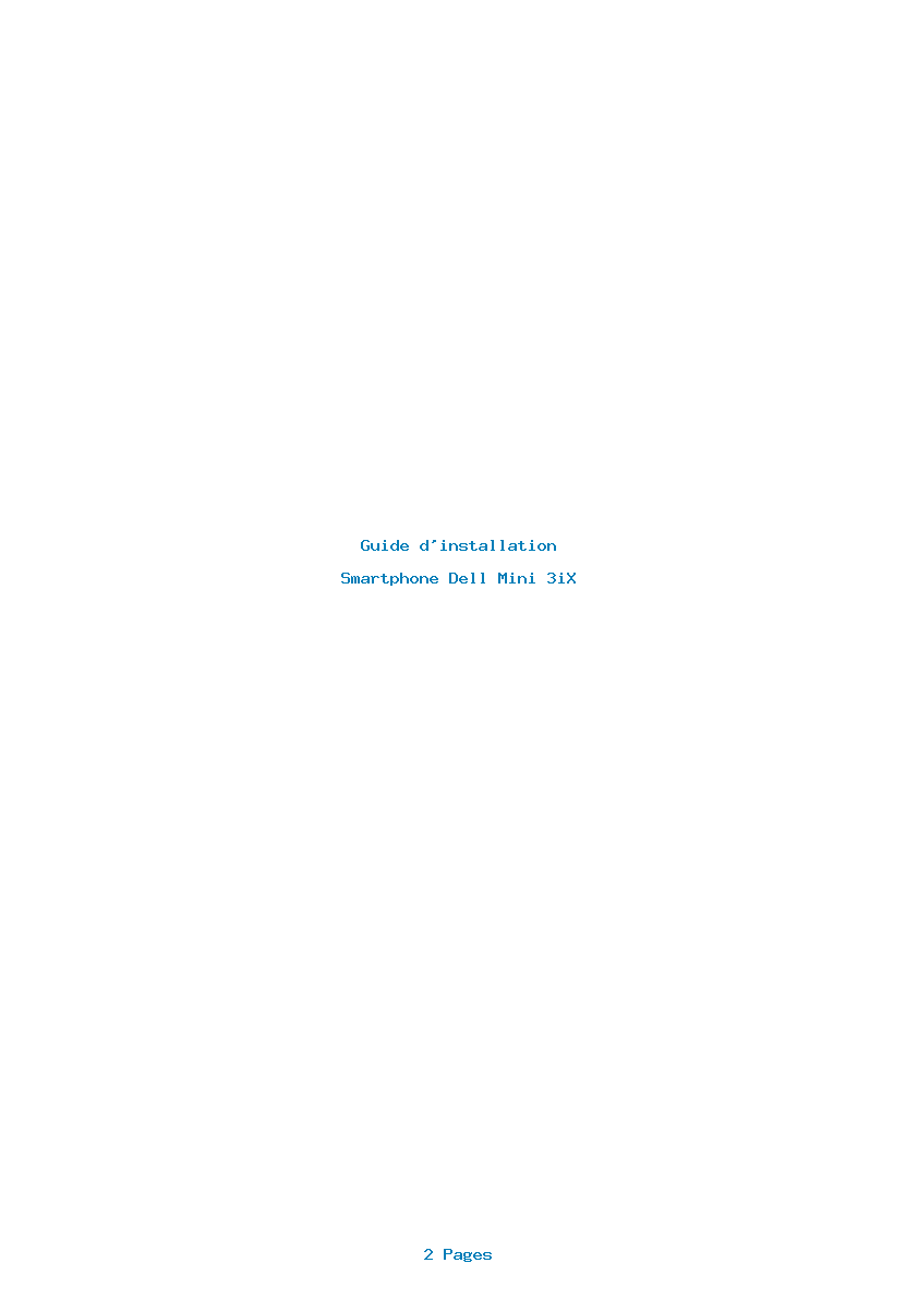 Page 1 de la notice Guide d'installation Dell Mini 3iX