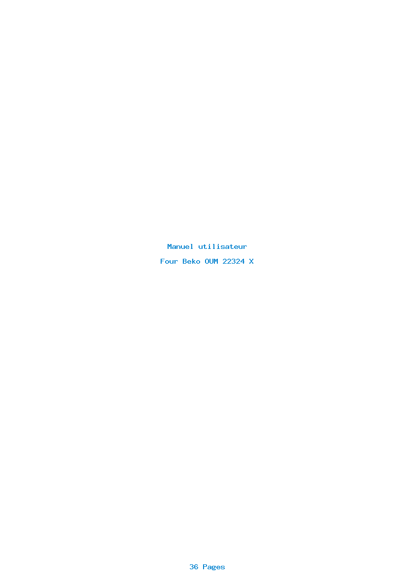 Page 1 de la notice Manuel utilisateur Beko OUM 22324 X