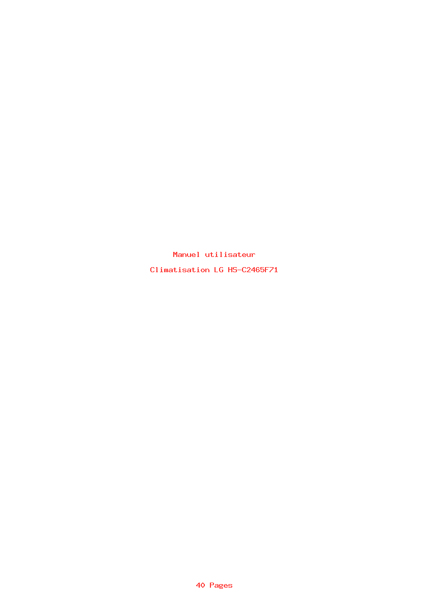Page 1 de la notice Manuel utilisateur LG HS-C2465F71