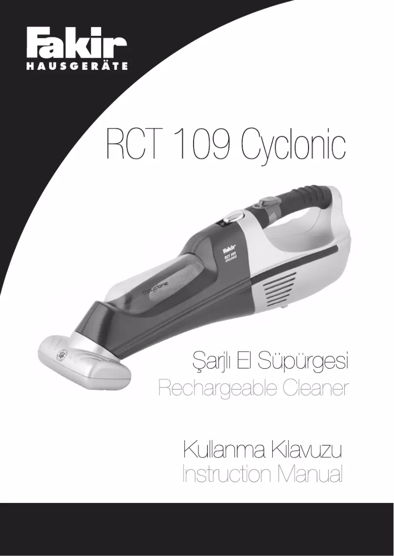 Page 1 de la notice Manuel utilisateur Fakir RCT 109 Cyclonic