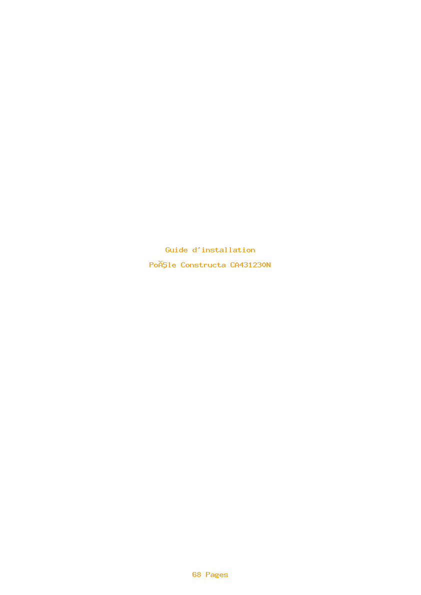 Page 1 de la notice Guide d'installation Constructa CA431230N