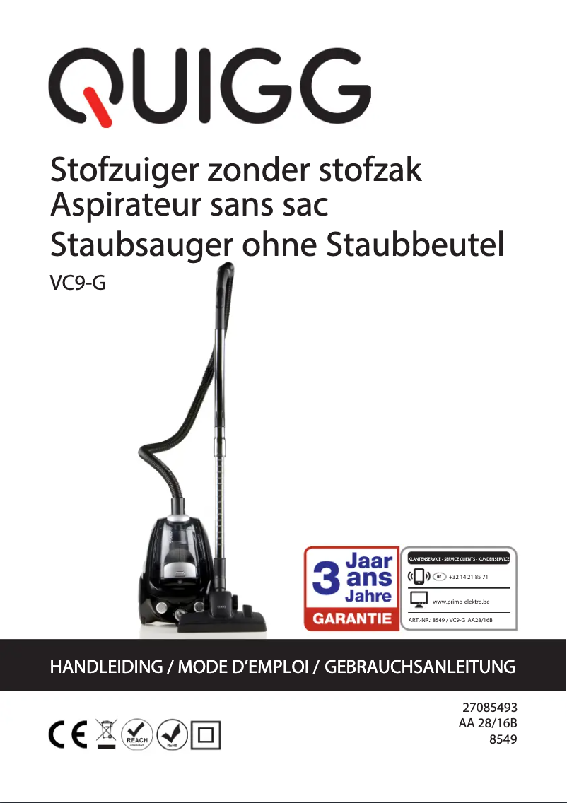 Page 1 de la notice Manuel utilisateur Primo VC9