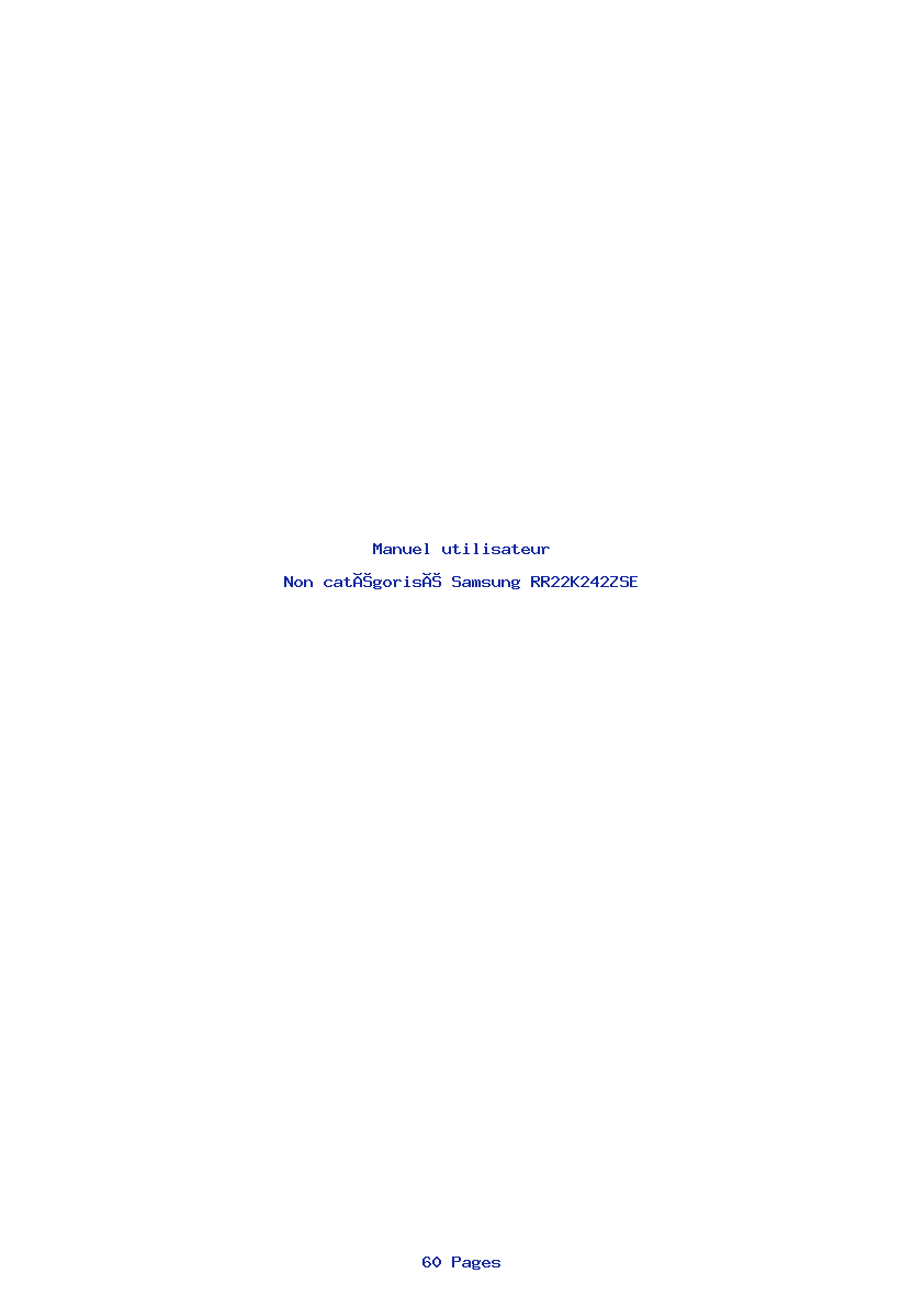 Page 1 de la notice Manuel utilisateur Samsung RR22K242ZSE