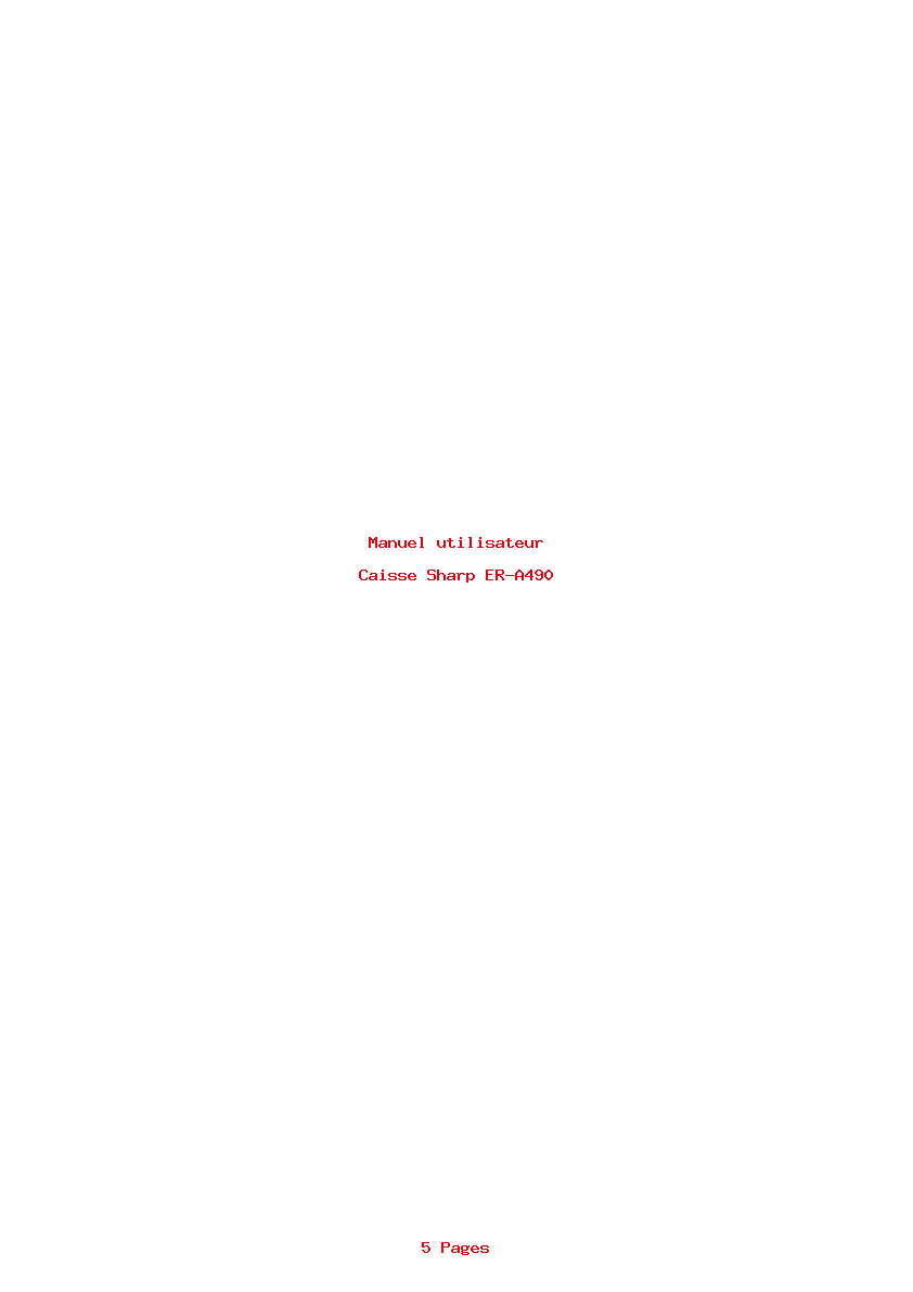 Page 1 de la notice Manuel utilisateur Sharp ER-A490
