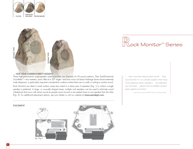 Page 1 of the manual Technical Sheet Paradigm Rock Monitor 80-SM