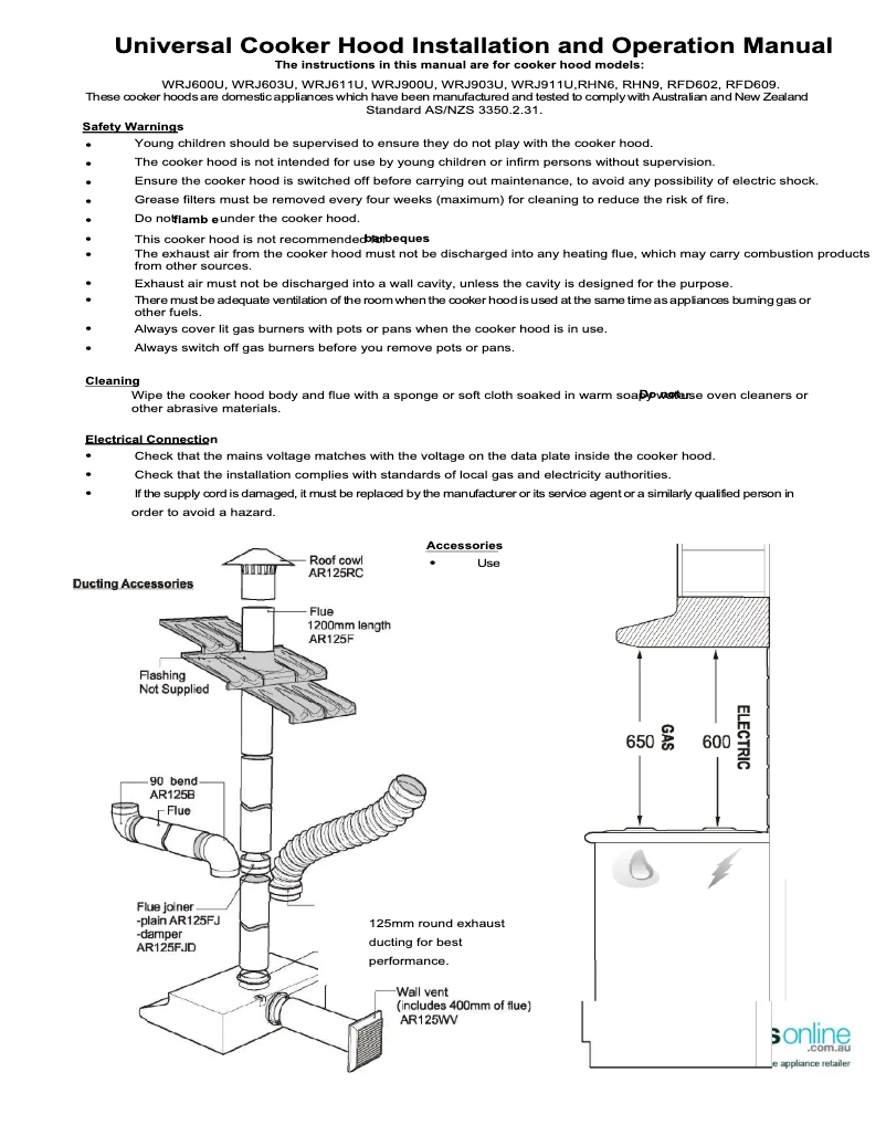 Page 1 de la notice Manuel utilisateur Westinghouse WRJ603UW