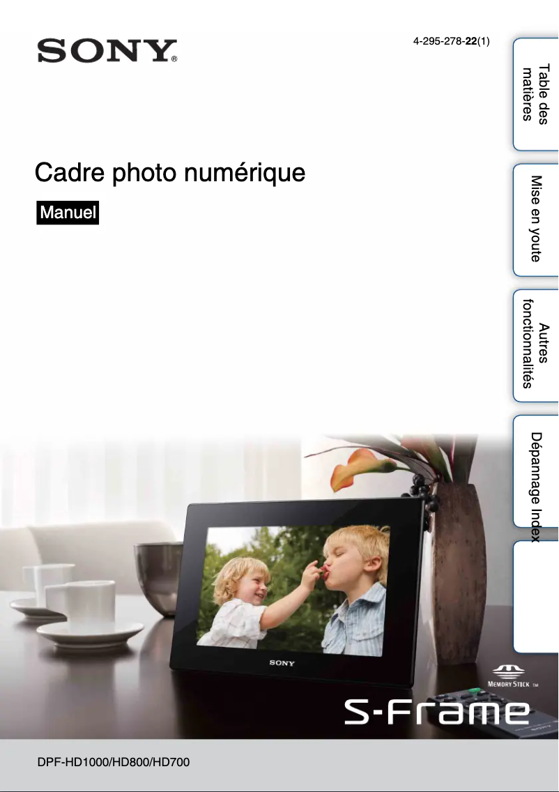 Page n°1 - Manuel utilisateur Sony DPF-HD700