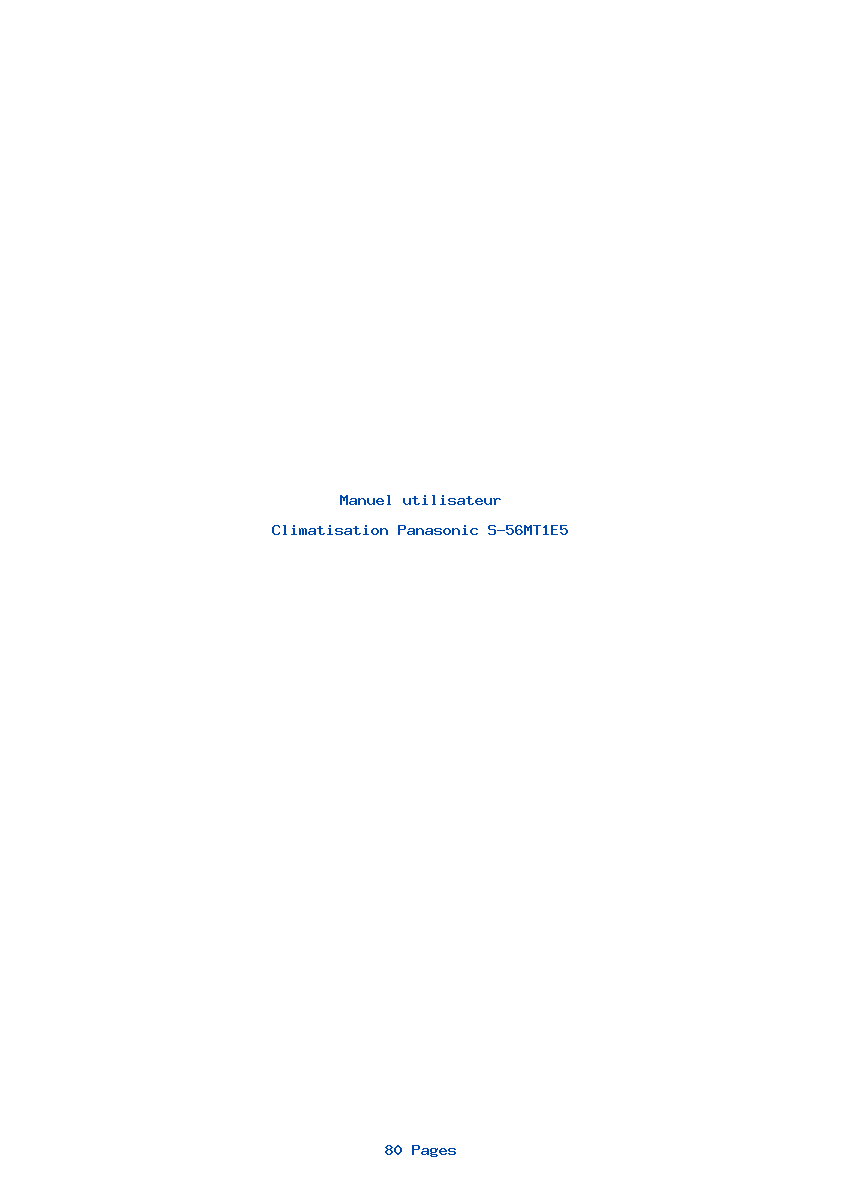 Page 1 de la notice Manuel utilisateur Panasonic S-56MT1E5