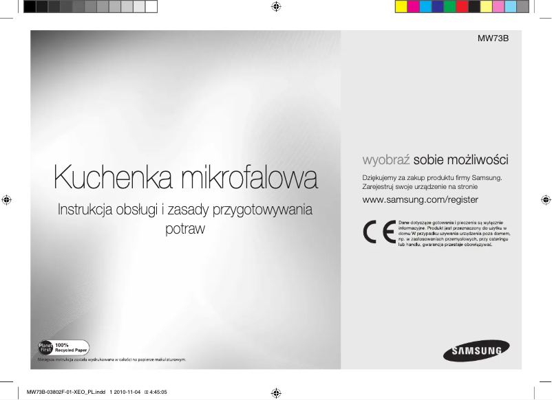 Página 1 del manual Manual de usuario Samsung MW73B-S