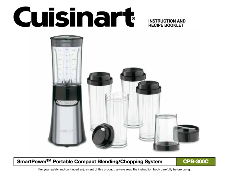 Page 1 de la notice Manuel utilisateur Cuisinart SmartPower CPB-300C