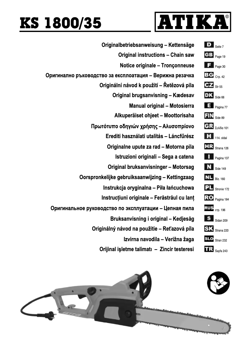 Page 1 de la notice Manuel utilisateur ATIKA KS 1800/35