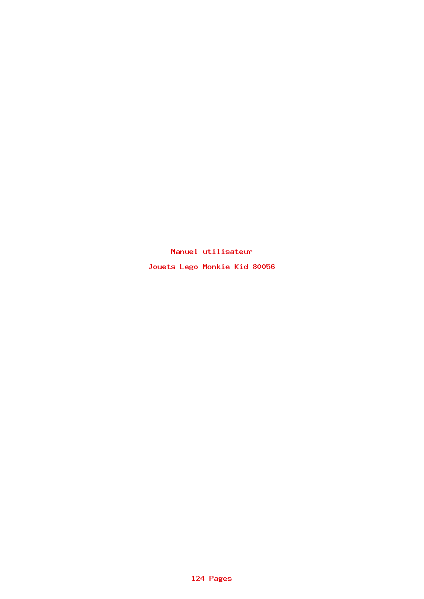 Page 1 de la notice Manuel utilisateur Lego Monkie Kid 80056