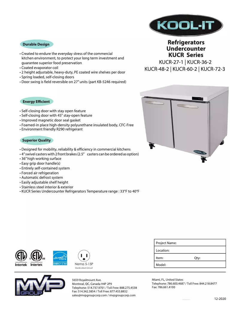 Page 1 de la notice Manuel utilisateur Kool-It KUCR-36-2