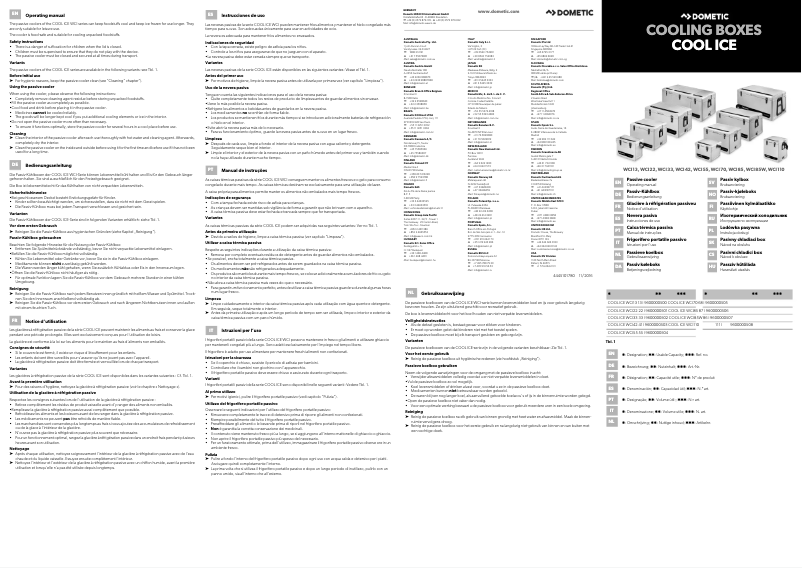 Page 1 de la notice Manuel utilisateur Dometic WCI 55