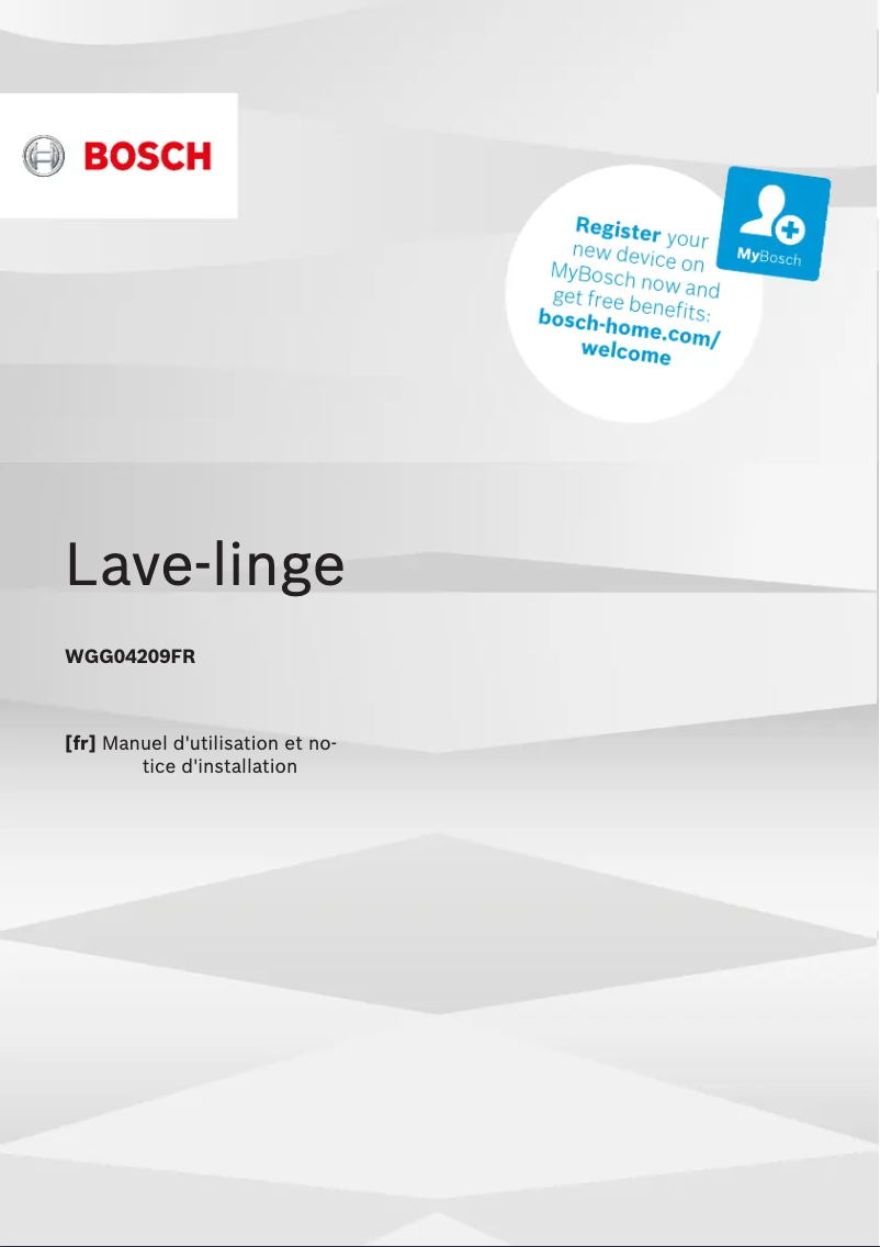 Page 1 de la notice Manuel utilisateur Bosch WGG04209FR