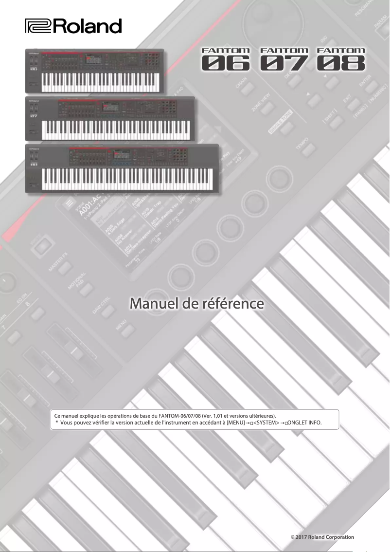 Page 1 de la notice Manuel utilisateur Roland FANTOM-08