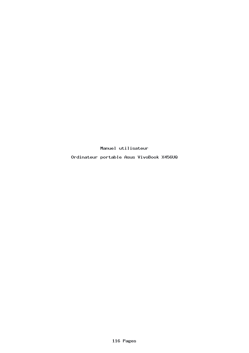 Page 1 de la notice Manuel utilisateur Asus VivoBook X456UQ