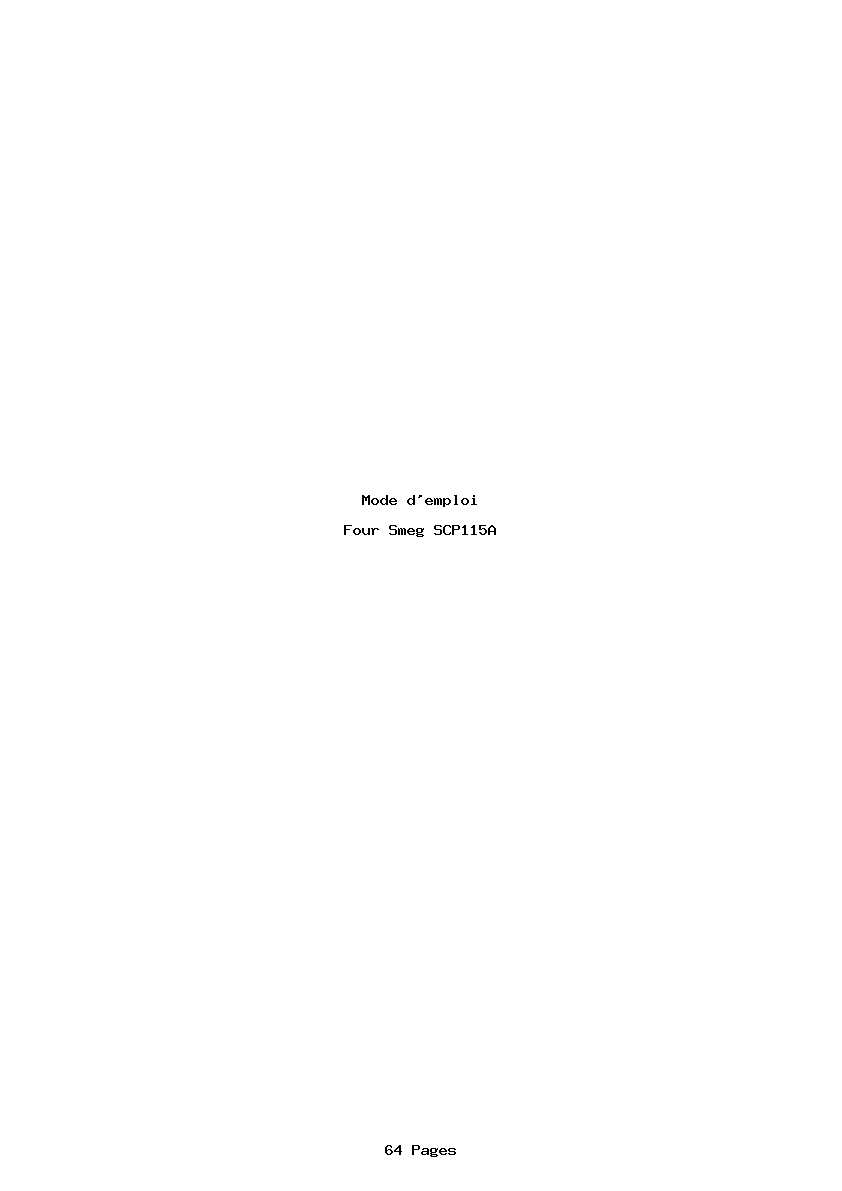 Page 1 de la notice Mode d'emploi Smeg SCP115A