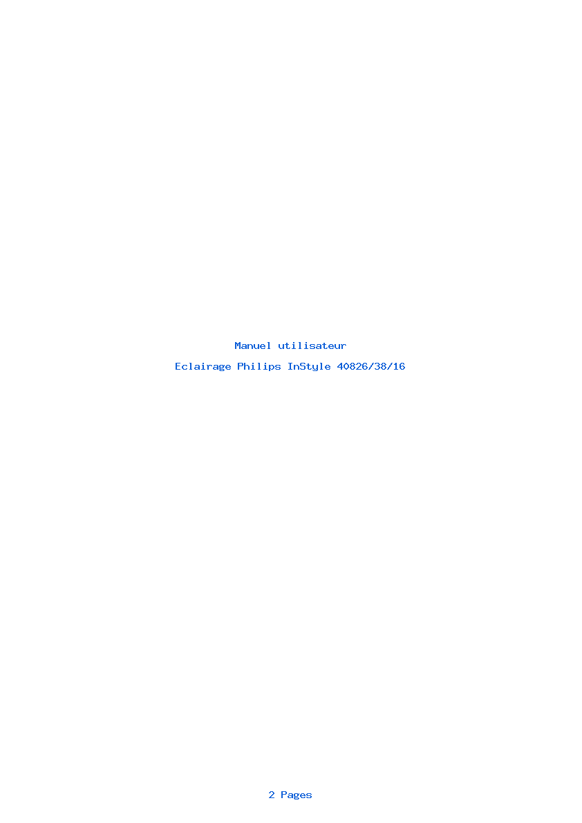 Page 1 de la notice Manuel utilisateur Philips InStyle 40826/38/16