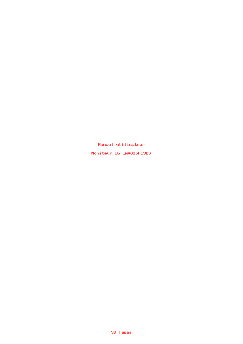 Page 1 de la notice Manuel utilisateur LG LAA015FL9B6