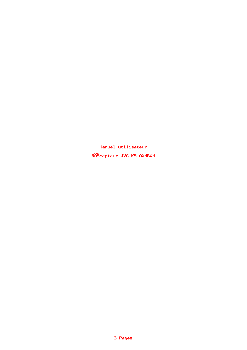 Page 1 de la notice Manuel utilisateur JVC KS-AX4504