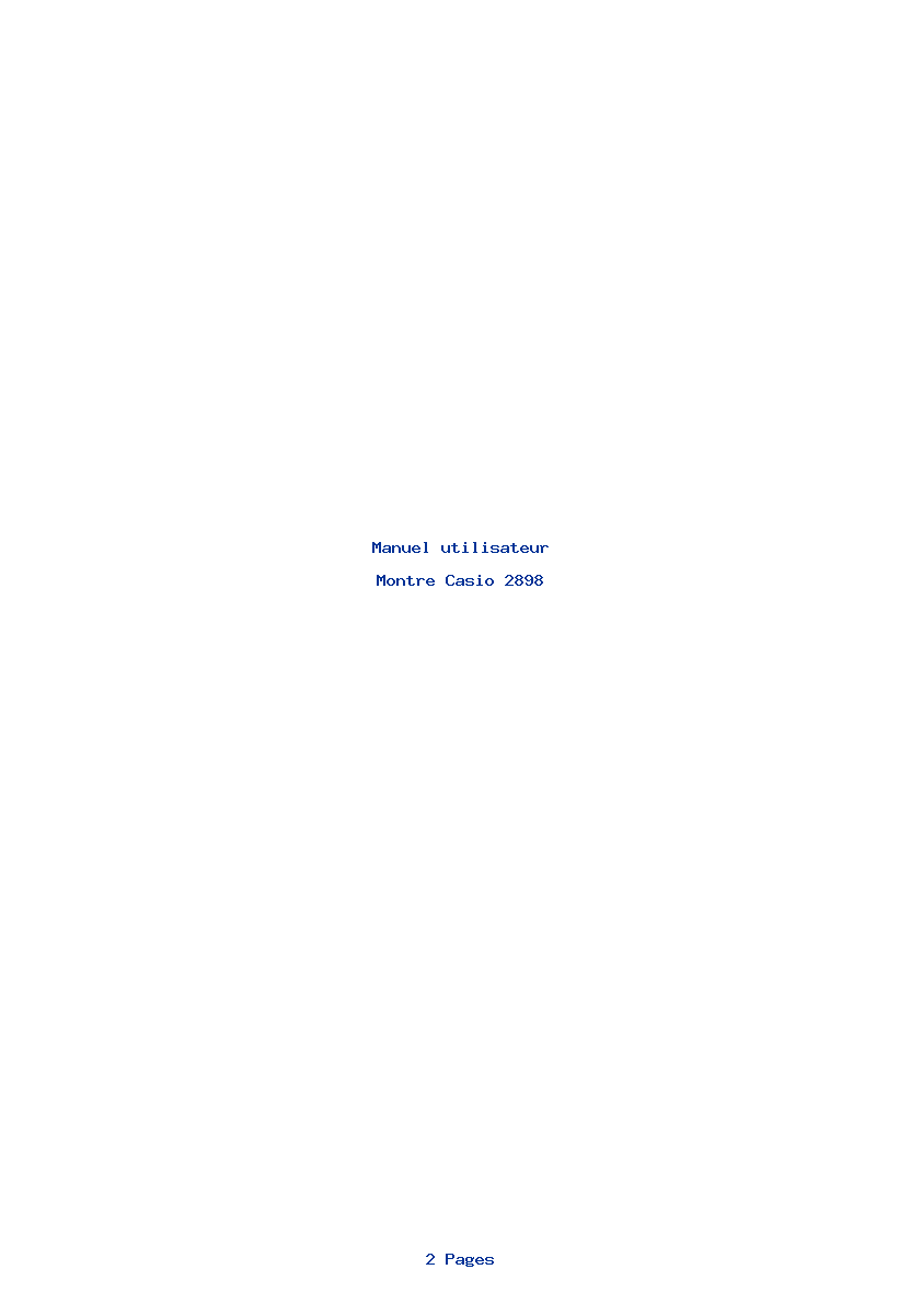 Page 1 de la notice Manuel utilisateur Casio 2898