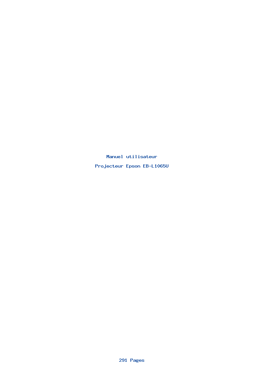 Page 1 de la notice Manuel utilisateur Epson EB-L1065U