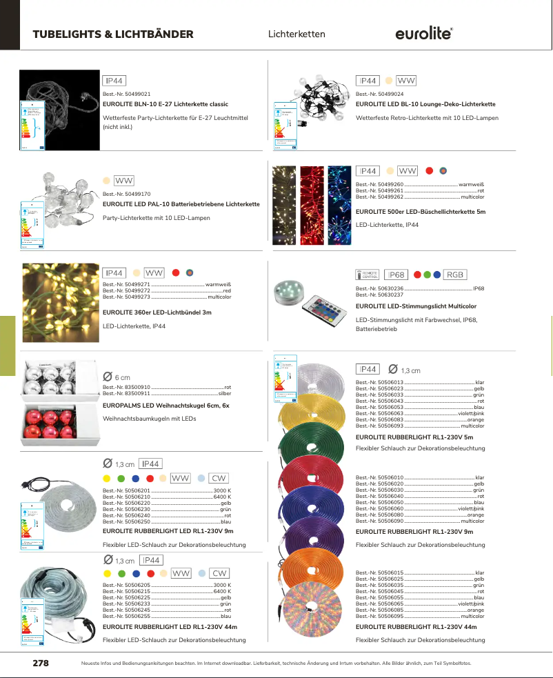 Page 1 de la notice Catalogue Eurolite BLN-10 E-27