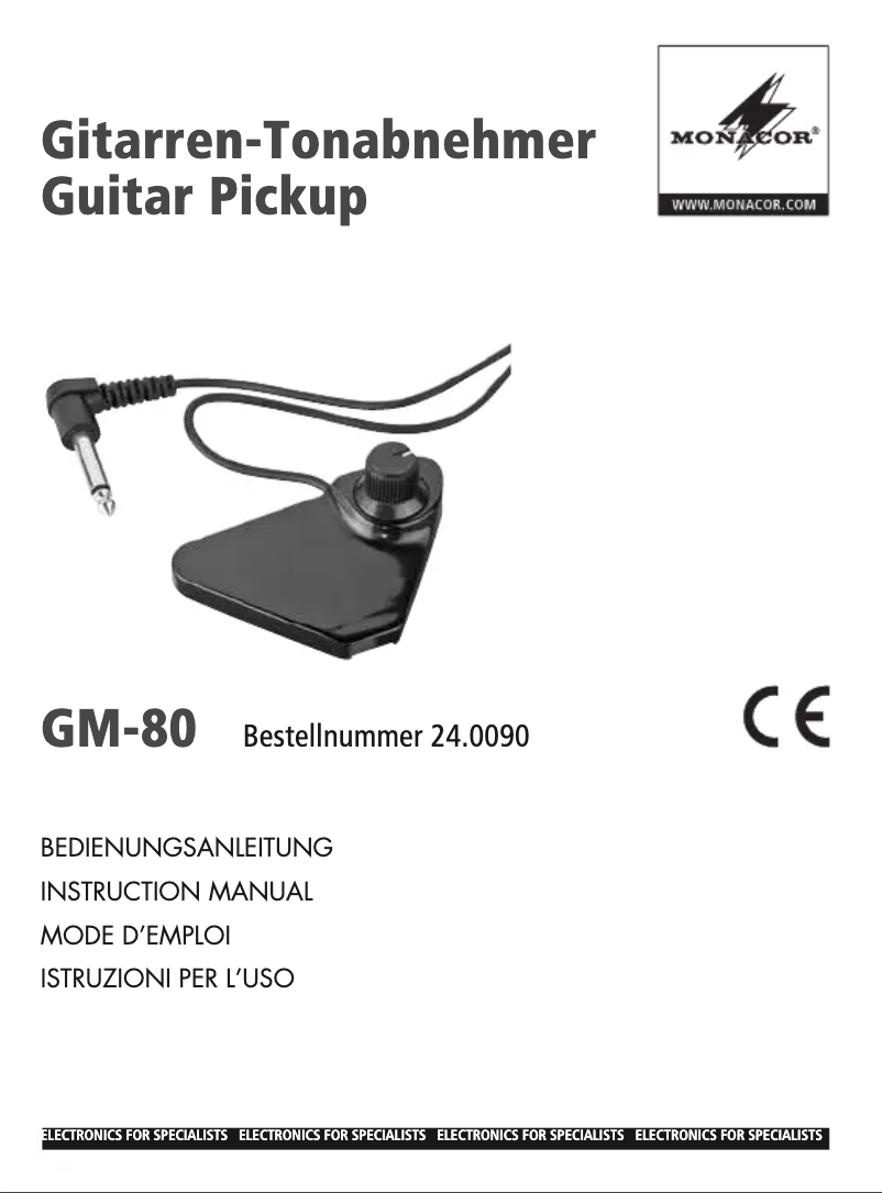 Page 1 de la notice Manuel utilisateur Monacor GM-80