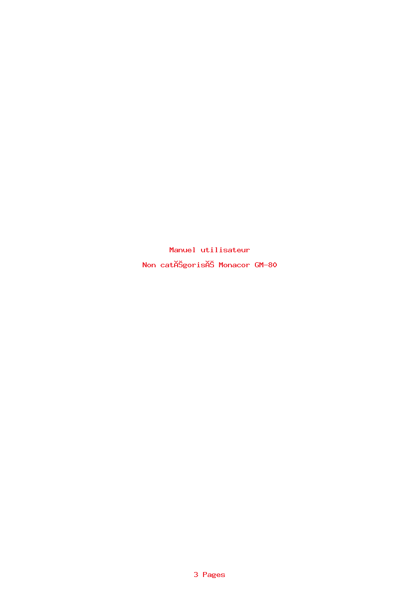 Page 1 de la notice Manuel utilisateur Monacor GM-80