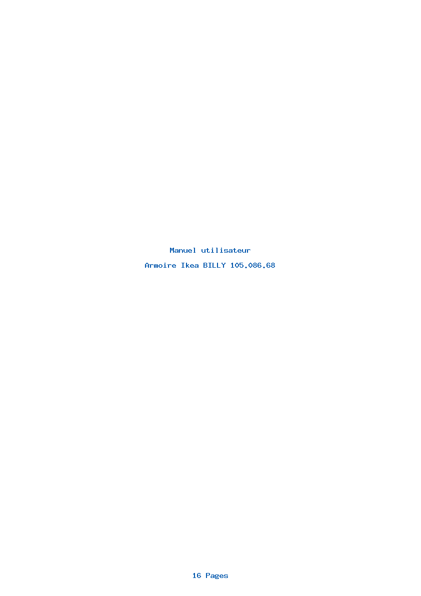 Page 1 de la notice Manuel utilisateur Ikea BILLY 105.086.68