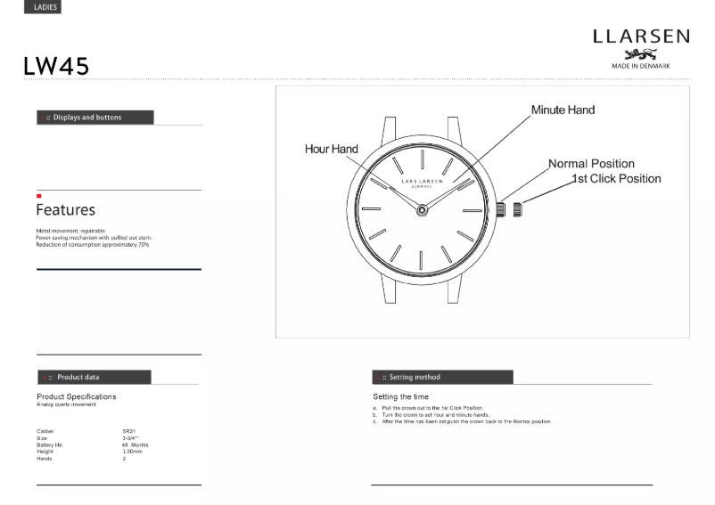 Page 1 de la notice Manuel utilisateur Lars Larsen LYKKE 145SWBLL