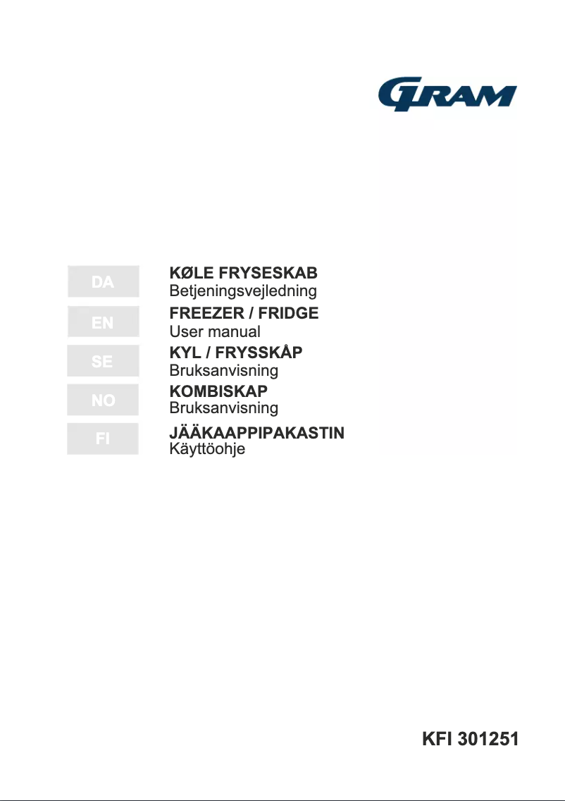 Page 1 de la notice Manuel utilisateur Gram KFI 301251